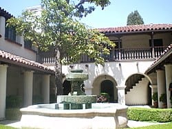Courtyard at Temple Mansion in City of Industry, CA, where goCarBuyer.com buys vehicles for cash in Los Angeles County.