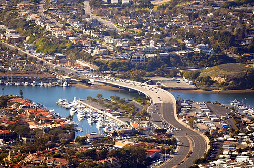 Dover and PCH intersection in Newport Beach, CA, where goCarBuyer.com offers cash-for-cars services in Orange County.
