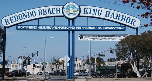 King Harbor Sign in Redondo Beach, CA, where goCarBuyer.com buys vehicles for cash in Los Angeles County.