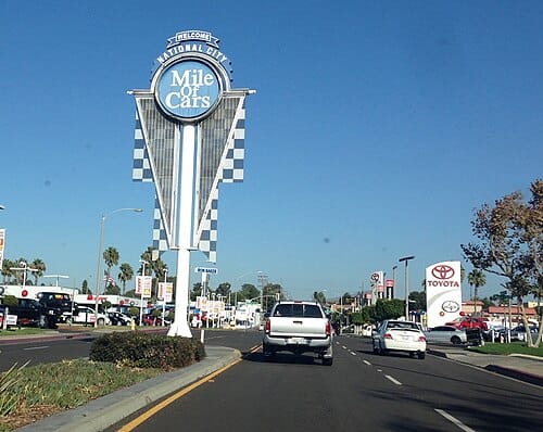 Mile of Cars in National City, CA, where goCarBuyer.com buys vehicles for cash in San Diego County.