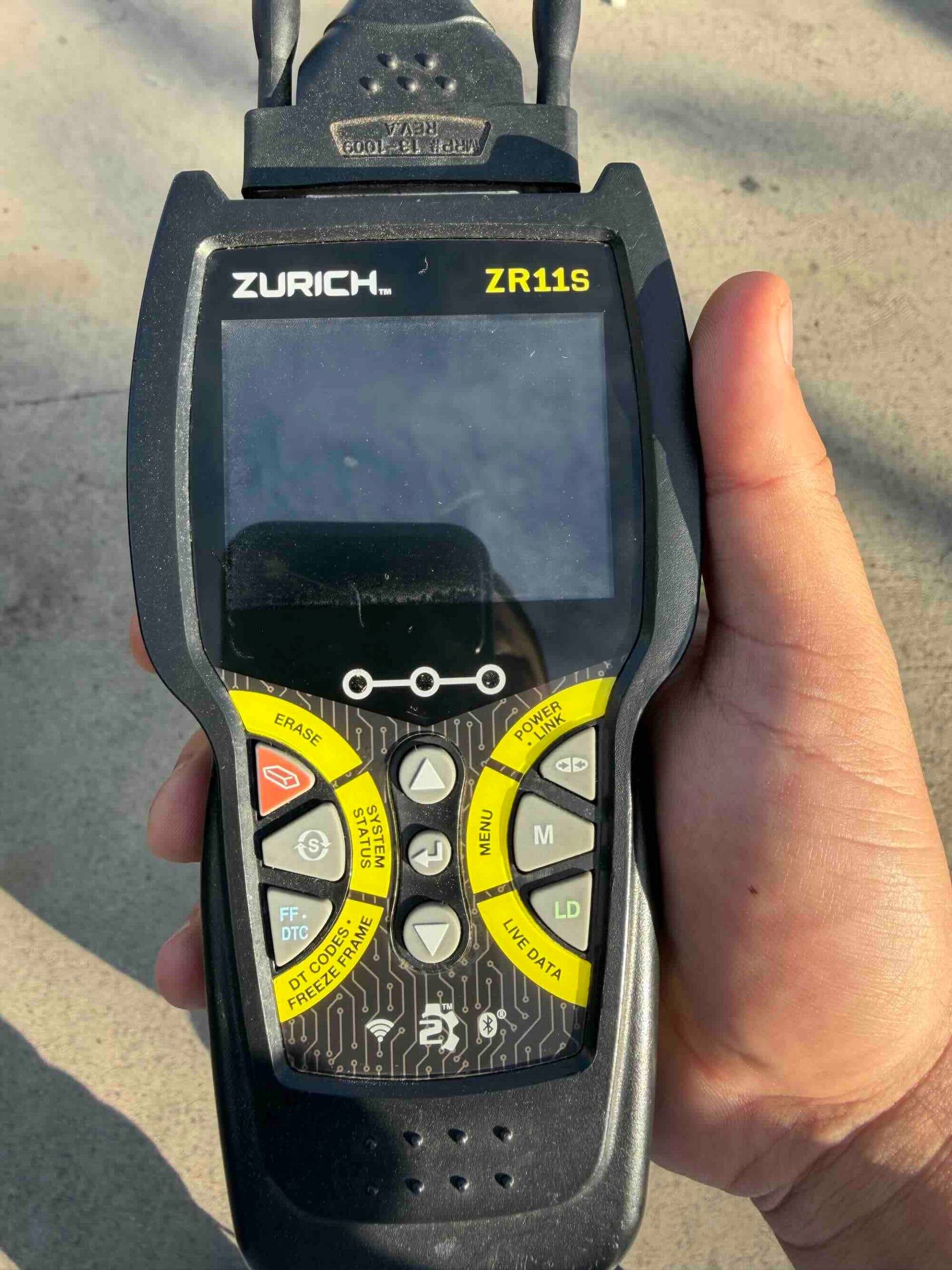 OBD2 scanner used by goCarBuyer to diagnose a check engine light on a car that failed a California smog test.